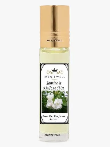 Menjewell Jasmine-83 Long Lasting 9ML Floral Attar Motia-Jasmin