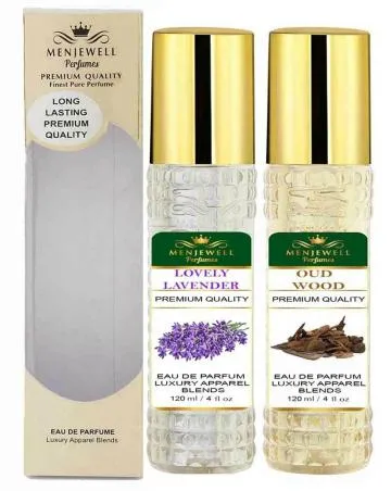 Menjewell Lovely Lavender and Oud Wood Perfume Combo Set – Eau De Perfume Combo 120 ml x 2