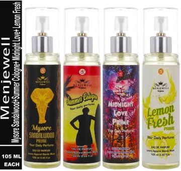 Menjewell Mysore SandalwoodSummer CologneMidnight LoveLemon Fresh Perfume For Men and Women 420 ml