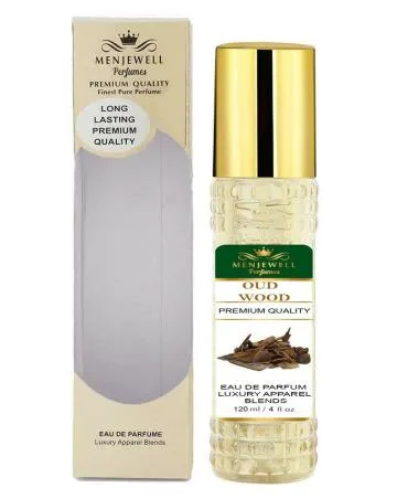 Menjewell Oud Wood Perfume For Men – Premium Luxury Fragrance Spray Eau de Parfum – 120 ml