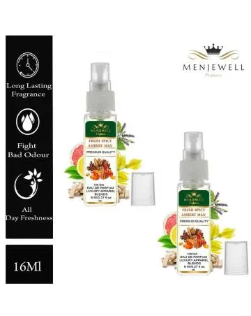 Menjewell Pack Of 2 Fresh Spicy Ambery Man Eau de Parfum – 16 ml For Men