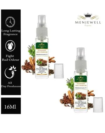 Menjewell Pack Of 2 Oud Wood Spicy Perfume Eau de Parfum – 16 ml For Men