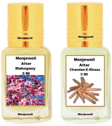 Menjewell Pack of 2PC Attar Chandan-E-Khaas 5ML Mahogany 5ML Floral Attar Floral Sandalwood