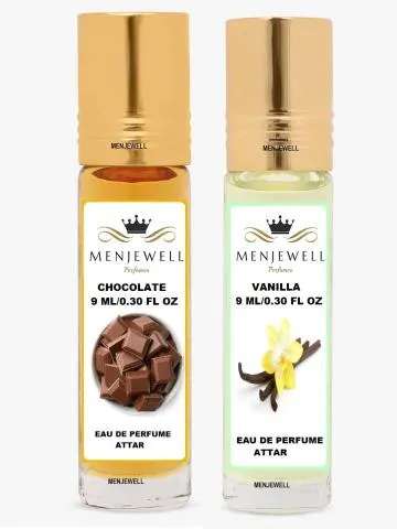 Menjewell Pack of 2PC Attar chocolate 9MLVanilla 9ML Floral Attar Chocolate Floral