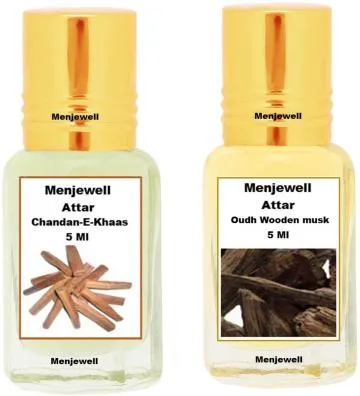 Menjewell Pack of 2PC Attar Chandan-E-Khaas Oudh Wooden Musk 5ML Floral Attar Sandalwood Woody
