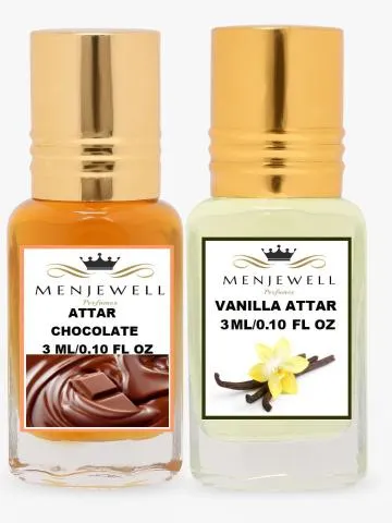 Menjewell Pack of 2PC Attar Chocolate Vanilla 3ml Floral Attar Chocolate