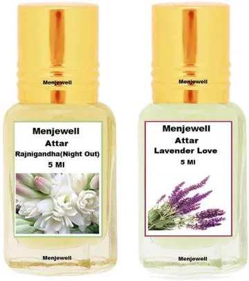 Menjewell Pack of 2PCS AttarRajnigandha 5MLLovender Love 5ML Floral Attar Floral