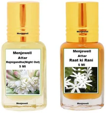 Menjewell Pack of 2PCS AttarRajnigandha 5MLRat Ki Rani 5ML Floral Attar Floral