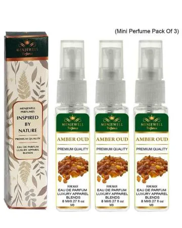 Menjewell Pack Of 3 Amber Oud Eau de Parfum – 24 ml For Men