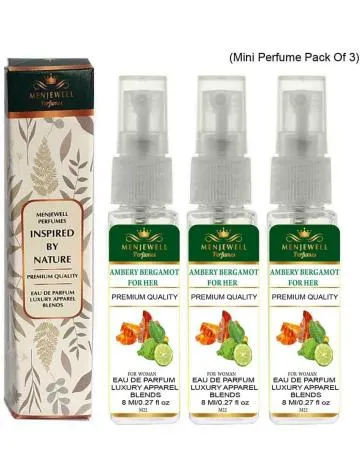 Menjewell Pack Of 3 Ambery Bergomot For Her Eau de Parfum – 24 ml For Women