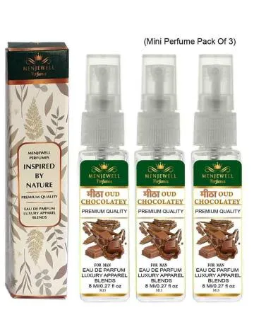 Menjewell Pack Of 3 Mitha Oud Chocolatey Eau de Parfum – 24 ml For Men