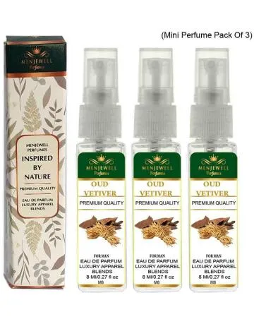 Menjewell Pack Of 3 Oud Vetiver Eau de Parfum – 24 ml For Men