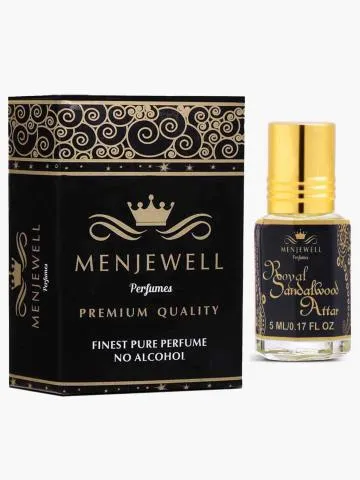Menjewell Royal Sandalwood Long Lasting 5ML Attar- Perfume Floral Attar Sandalwood