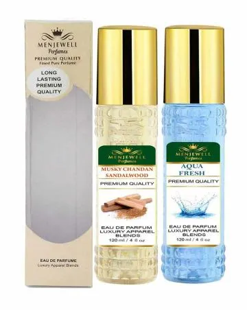 Musky Chandan Sandalwood and Aqua Fresh – Eau De Perfume Combo 120 ml x 2