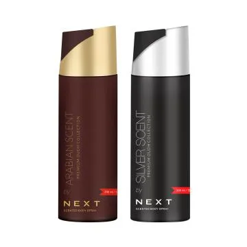 NEXT Deodorants Pack of 2 – NEXT Silver Scent and NEXT Arabian Scent – 200ml Each for Men and Women