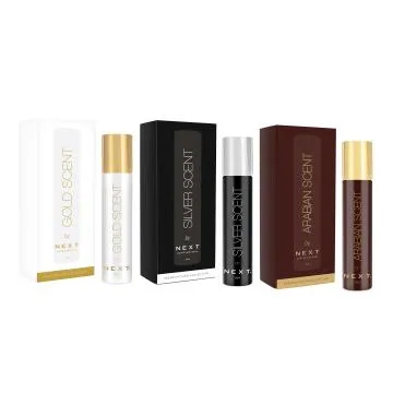 NEXT Gold Scent 30ml NEXT Silver Scent 30ml and NEXT Arabian Scent 30ml – Perfume for Men and Women