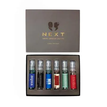 NEXT Luxury Perfume Atomizer Set for Men and Women – 6×10 ml Sampler Pack