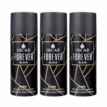 Oscar Forever Black Deodorant Long Lasting Woody Aromatic Fragrance Everyday Body Deodorant 150ml Pack of 3
