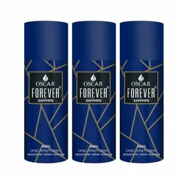Oscar Forever Sapphire Deodorant For Men Fougere Oriental Smell Men Deo Everyday Body Deo for Men 150ml Pack of 3