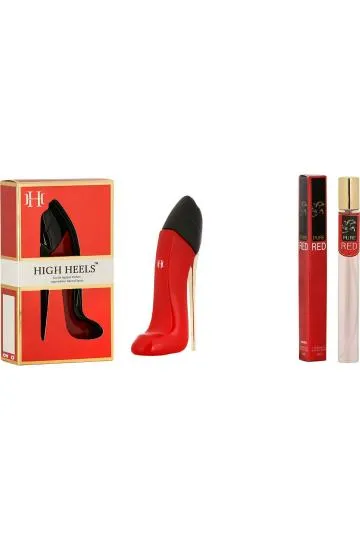 Oveo Red Fresh Floral Heels Spray and Pure Perfume Stick Combo for Men and Women 30ml Each