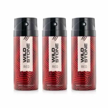 Red Long Lasting Body Deodorants for Men Pack of 3 225 ml Each