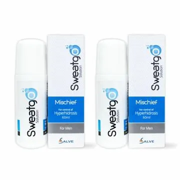 Salve Sweatgo Anti Perspirant Freshness Hyperhidrosis Sweat Free Healthy Skin for Men 60 ml Pack of 2Mischief