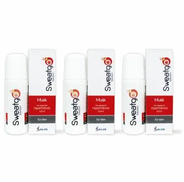 Salve Sweatgo Anti Perspirant Freshness Hyperhidrosis Sweat Free Healthy Skin for Men 60 ml Pack of 3Musk