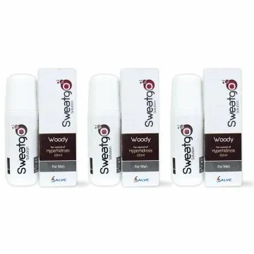 Salve Sweatgo Anti Perspirant Freshness Hyperhidrosis Sweat Free Healthy Skin for Men 60 ml Pack of 3Woody