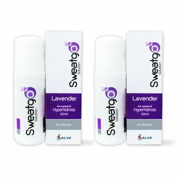 Salve Sweatgo Anti Perspirant Freshness Hyperhidrosis Sweat Free Healthy Skin for Women 60 ml Pack of 2Lavender