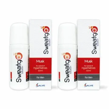 Salve Sweatgo Anti Perspirant Freshness Hyperhidrosis Sweat Free Healthy Skin for Women 60 ml Pack of 2Musk