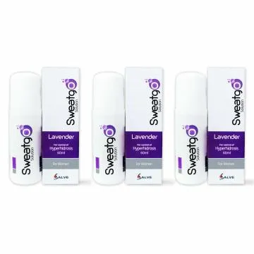 Salve Sweatgo Anti Perspirant Freshness Hyperhidrosis Sweat Free Healthy Skin for Women 60 ml Pack of 3Lavender