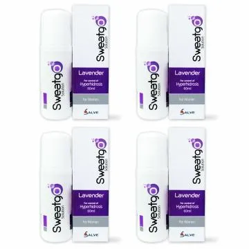 Salve Sweatgo Anti Perspirant Freshness Hyperhidrosis Sweat Free Healthy Skin for Women 60 ml Pack of 4Lavender