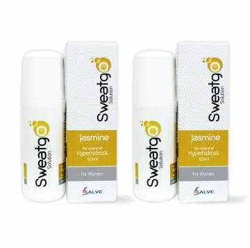 Salve Sweatgo Anti Perspirant Freshness Hyperhidrosis Sweat Free Healthy Skin for Women 60 mlPack of 2Jasmine