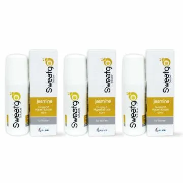 Salve Sweatgo Anti Perspirant Freshness Hyperhidrosis Sweat Free Healthy Skin for Women 60 mlPack of 3Jasmine