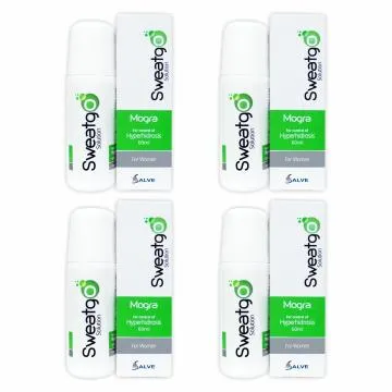 Salve Sweatgo Anti perspirant Roll On Hyperhidrosis Sweat Free Healthy Skin for Women 60ml Mogra Pack of 4