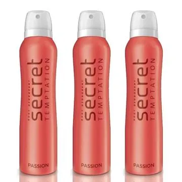 Secret Temptation Passion Deodorant Combo for Women Pack of 3 150ml Each