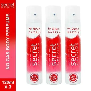 Secret Temptation Te Amo Dazzle Perfume Body Spray Pack of 3 120ml Each