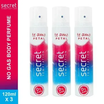 Secret Temptation Te Amo Petal Perfume Body Spray Pack of 3 120ml Each