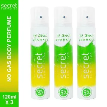 Secret Temptation Te Amo Sparkle Perfume Body Spray Pack of 3 120ml Each