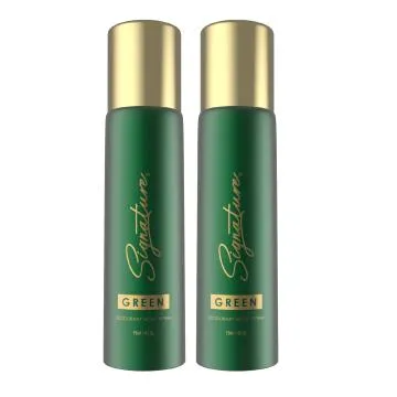 Signature GREEN Deodorant Body Spray -Pack of 2 70 ml each-Deodorant For Women and Men- Long Lasting fragrance -Skin Friendly Deo