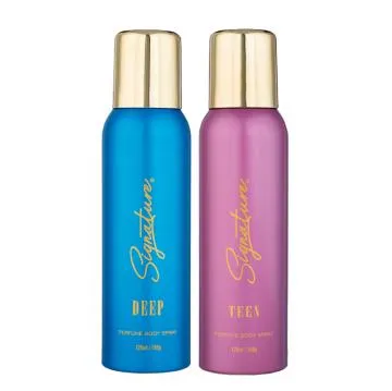 Signature Perfume body spray- DEEP and TEEN Combo -120 ml each-Deodorant for Men and women-Long Lasting fragrance- pack of 2
