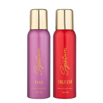 Signature Perfume body spray- TEEN and VOLCANO Combo -120 ml each-Deodorant for Men and women-Long Lasting fragrance- pack of 2