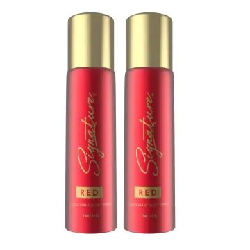Signature RED Deodorant Body Spray -Pack of 2 70 ml each-Deodorant For Women and Men- Long Lasting fragrance -Skin Friendly Deo