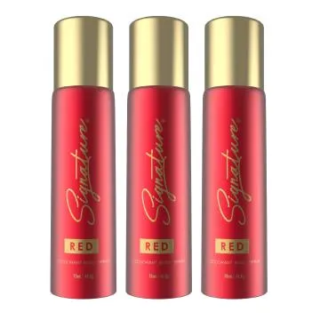 Signature RED Deodorant Body Spray -Pack of 3 70 ml each-Deodorant For Women and Men- Long Lasting fragrance -Skin Friendly Deo