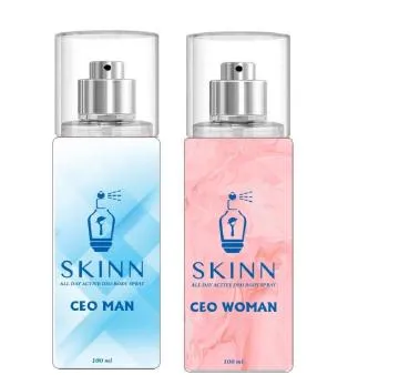 SKINN Refreshing Deo Body Spray Duopack CEO WOMAN + CEO MAN for Men and Women Body Deodorant 100 ML Each Pack of 2