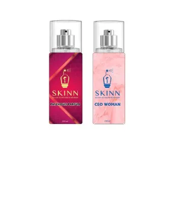 SKINN Refreshing Deo Body Spray Duopack PATCHOULI PARFUM+ CEO WOMAN  Pack of 2
