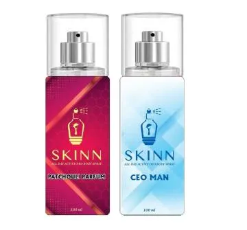 SKINN Refreshing Deo Body Spray Duopack PATCHOULI PARFUM+CEO MAN  Pack of 2