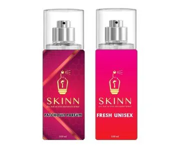 SKINN Refreshing Deo Body Spray Duopack PATCHOULI PARFUM+FRESH UNISEX  Pack of 2