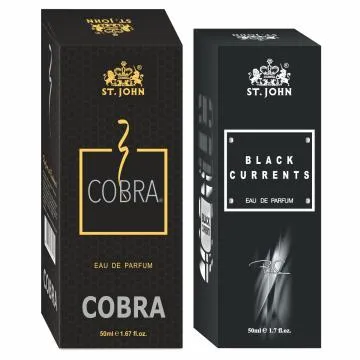 ST-JOHN Cobra 50ml and Black Current 50ml Body Perfume Combo Gift Pack Eau de Parfum – 100 ml For Men and Women
