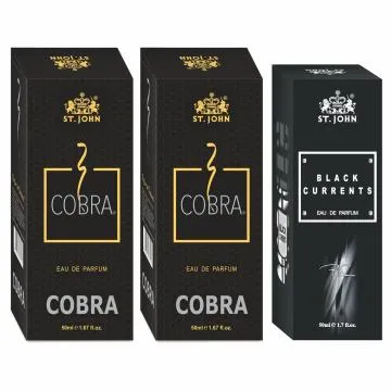 ST-JOHN Cobra 50ml Pack of 2 and Black Current 50ml Body Perfume Combo Gift Pack Eau de Parfum – 150 ml For Men and Women